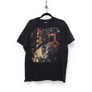 Y2k Spiderman Shirt XL Black Distressed Won Marvel Comics Promo